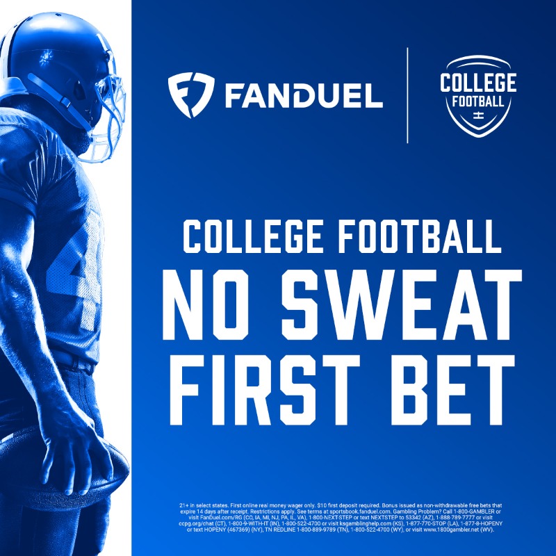 FanDuelSports's tweet photo. 🏈 College football is here. New customers can get up to $1,000 back in free bets if your first bet doesn’t win! 🏈