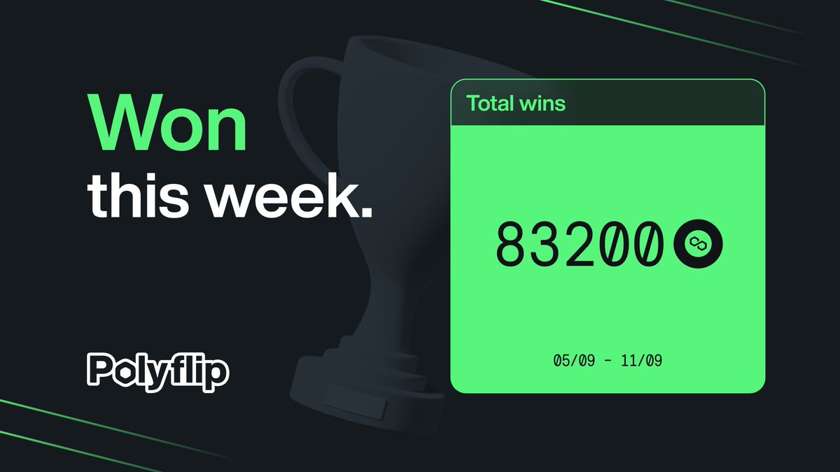 Total wins on Polyflip in the last 7 days!

Try your luck on play.polyflip.io 🍀