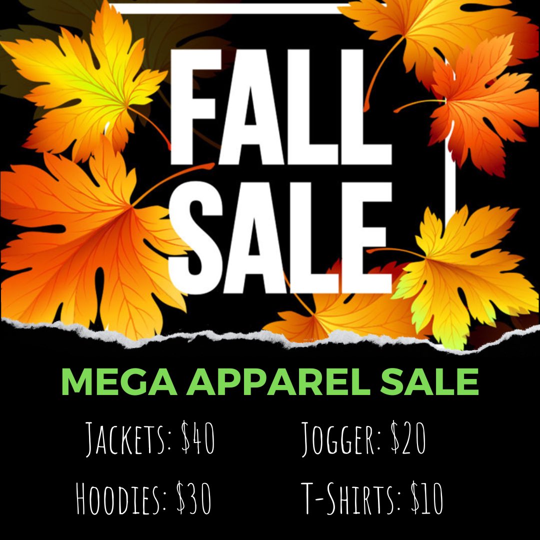 🍂who doesn’t love a good Fall Sale? Our Mega Apparel Sale of the year is here! Don’t miss out. 🍁