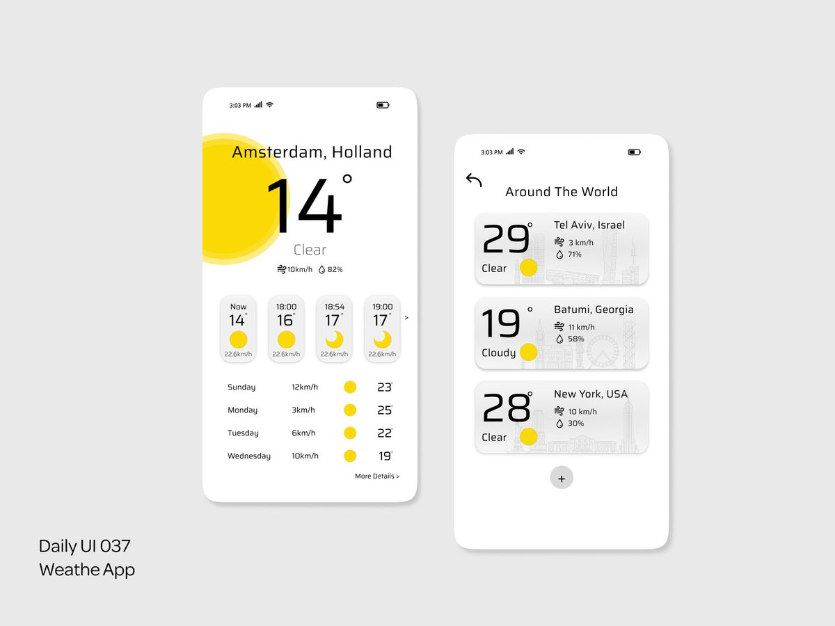 Mashddesign's tweet photo. D037/100- Weather App
Figma
//
#uidesign #DailyUI #GraphicDesigner  #appdesign #Webdesign #uxui #creatives #designer @Daily_UI https://t.co/xC2Gd29krI