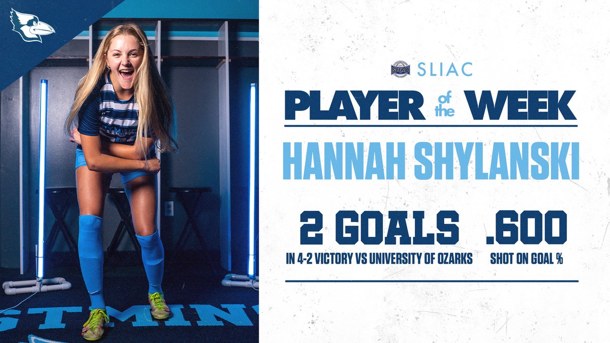 WC_BlueJays's tweet photo. @WCWomensSoccer freshman forward @ShylanskiHannah is the @SLIAC  Player of the Week after her two-goal game against the University of the Ozarks! https://t.co/4SLgdDx6NF