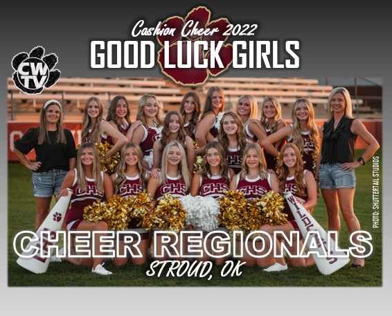 TvCashion's tweet photo. CHEER REGIONALS THIS SATURDAY!
Make sure and follow the Wildcat Cheer team march towards a 2022 State Championship!

Saturday 9/17 11:45 am @ Stroud HS
#CHaSinGOLD #LEGGO #wearecashion @casiwilliams #amberhobgood #shuttertailstudios https://t.co/GoKVg92DvP