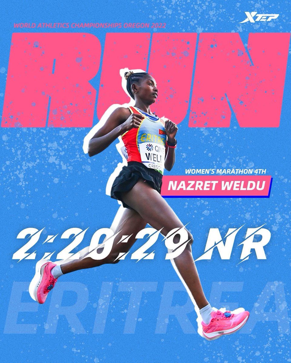 Eritrean Olympian athletes NAZRET WELDU will participate on Sydney Marathon on 18 Sep. 
✅🇪🇷women NR 2:20:29
✅4th place in world champion 2022
✅Winner & CR holder if Daegu Marathon. GoodLuck!
#EritreaPrevails 
@EmbassyEritrea @biniamb @AmbStesfamariam @PNetabay @hadnetkeleta