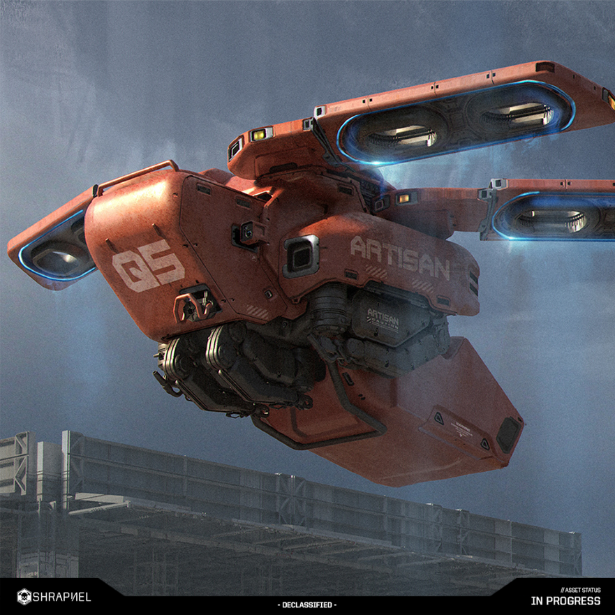 playSHRAPNEL's tweet photo. Within The Zone it is common to see repair bots floating around. They fix the wall, maintain its structure, and protect The Sacrifice Zone.  

What other robots do you imagine in the Zone? 
#playShrapnel #FPS #Gaming https://t.co/vjEOVTrtm2