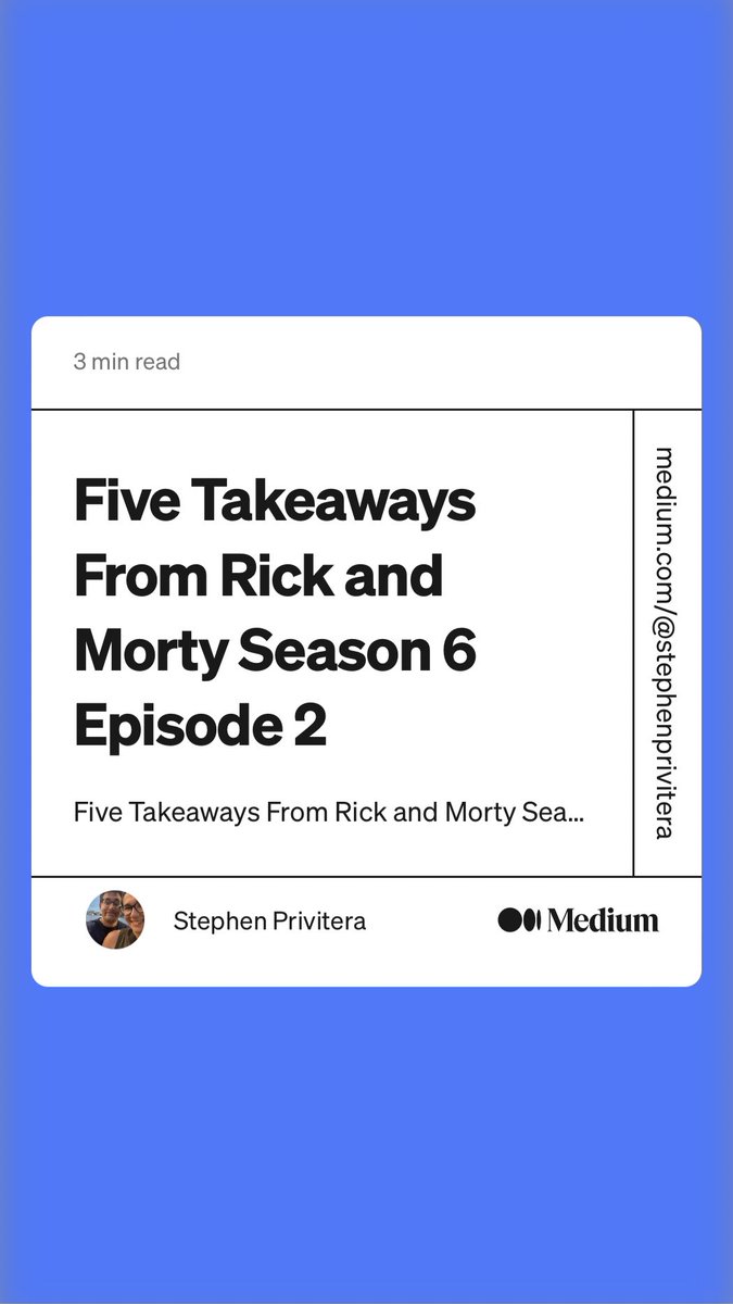 privites's tweet photo. The second episode of Rick and Morty’s sixth season premiered yesterday and these are my thoughts. 

These are five takeaways from “Rick: A Mort Well Lived”

⁦@OutcastIsland_⁩

https://t.co/1BpUKn5ZiH https://t.co/a8LxBk1Z1Q
