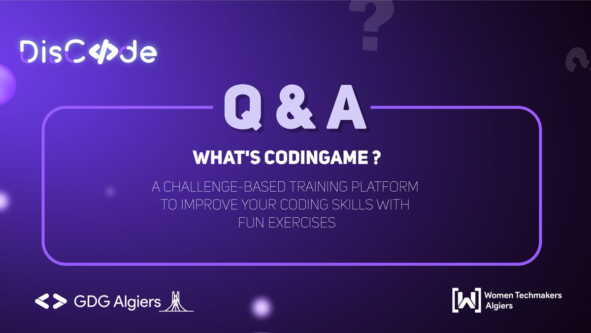 AlgiersWTM's tweet image. #codingame #ClashOfCode #WTM #GDG #GDGAlgiers #WTMAlgiers