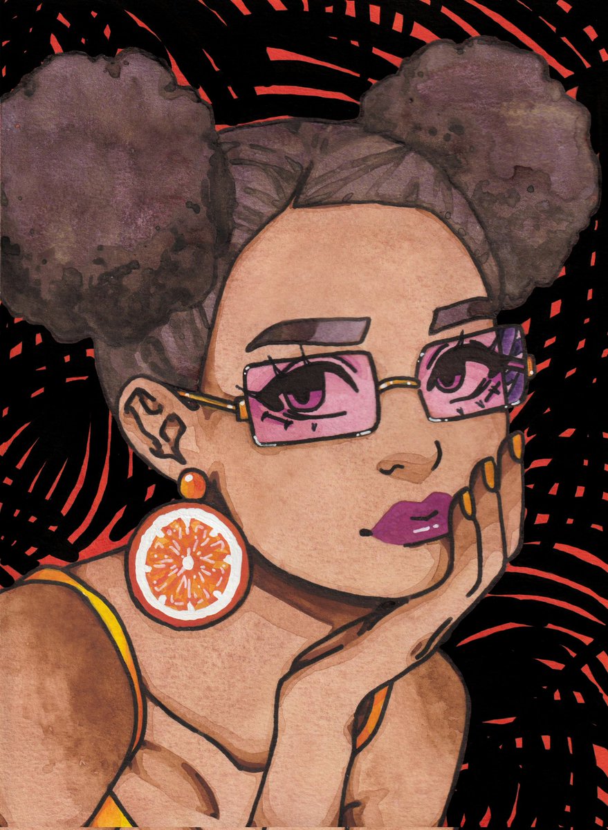 bukkbianka's tweet photo. "Sweet Orange Sunset"
This too was painted for the #splashofcolorsummer challenge on Instagram 🍊🌇✨
#art #artists #watercolor #girlpower #aesthetics #illustration https://t.co/jB0ewghUIs
