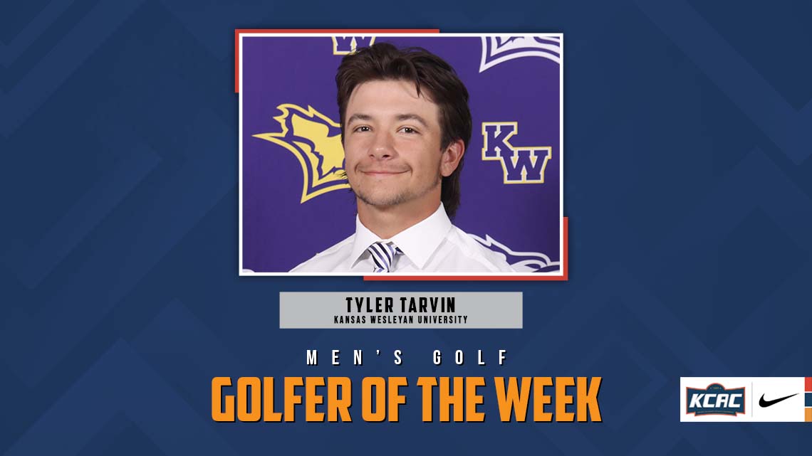kcacsports's tweet photo. Tyler Tarvin of @kwucoyotes Named KCAC Men's Golfer of the Week! https://t.co/RTnhITyc5W #KCACgolf

@NAIA https://t.co/Kce7WWU29F