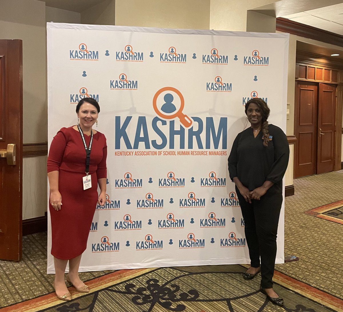 KASHRM_'s tweet photo. Kelly Coash Johnson - AASPA President and Milli McIntosh - KASHRM President enjoying Day 1 of our Annual KASHRM State Conference!🌟 Thank you @Coashjohnson for such an educational presentation today on 5 Shifts to Address the National Educator Shortage!
#KASHRMStateConference2022 https://t.co/E1eYGvg73t
