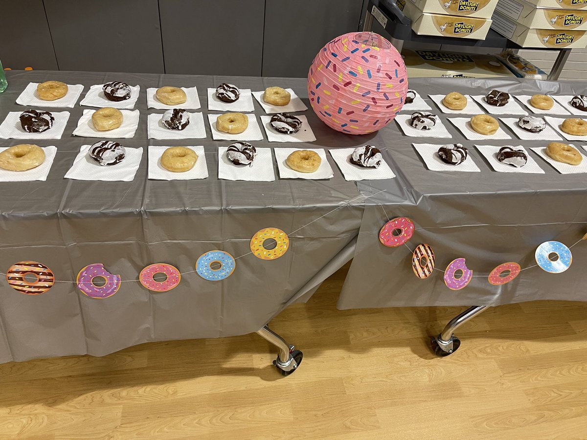 RocketsRR's tweet photo. Today we continued to build our Rocket commUNITY by getting together before school for Donuts with Grownups! Everyone had a great time socializing over coffee, juice, and donuts! What a great way to start the week! #OPSfortheirfuture @olatheschools https://t.co/cZvX72hL4w