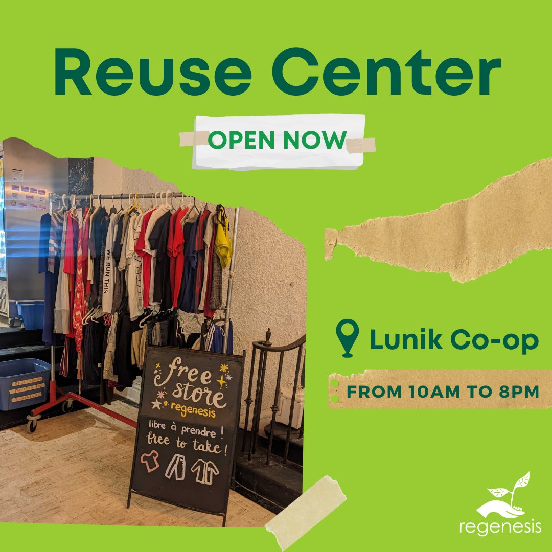 regenesiscanada's tweet photo. The Regenesis Glendon Reuse Centre/Free Store is now open for the 2022-2023 season! It is located in the Lunik Cooperative cafe (@lunikcoop) in the basement of Glendon Hall at the Glendon campus of YorkU. The centre will be open 10am-8pm, Monday to Friday throughout the year. https://t.co/aGPcdJ3grd
