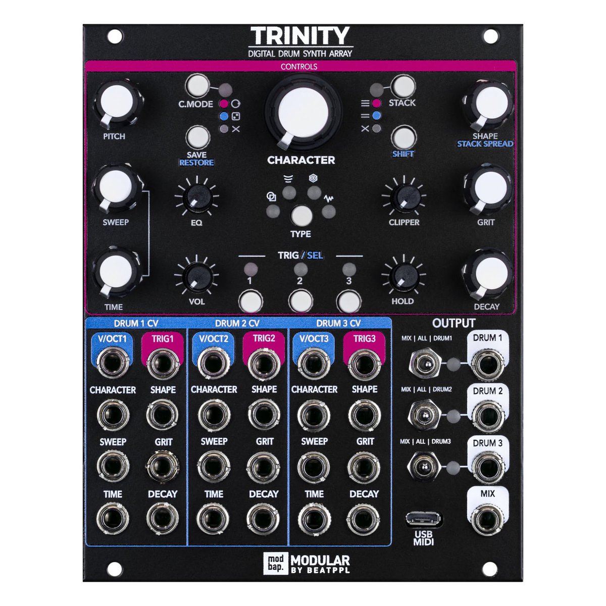 audiomusicadigi's tweet photo. Modbap Modular presentó Trinity @ModbapOfficial @knobcon #audiomusicadigital #audio #musica #sonido #modbapmodular #trinity #eurorack #modulo #baterias #knobcon https://t.co/KYhxCKSrAP https://t.co/CvjrxDOTY4