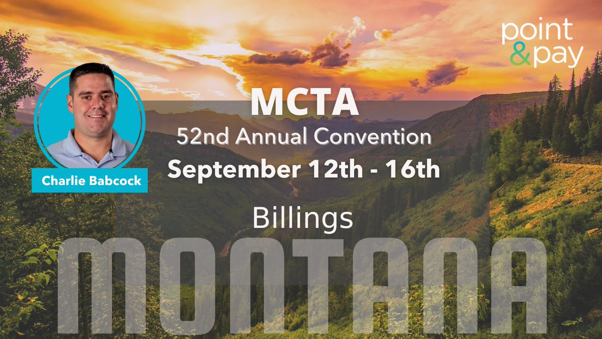 PointandPayLLC's tweet photo. Be sure to connect with Charlie Babcock if you're joining us in the picturesque city of Billings on the Yellowstone River for Montana County Treasurer's Association conference. #localgov #paymentsolutions https://t.co/qPAXJ9XpVQ