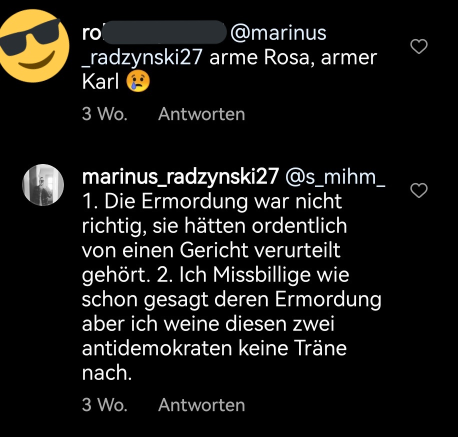 Jens_161's tweet photo. Jetzt kommt der SPDler aber raus: Das Problem bei Rosa und Karl war dass sie kein Gericht ordentlich hat hinrichten lassen 👍🏻 https://t.co/NYfADvg5Zs