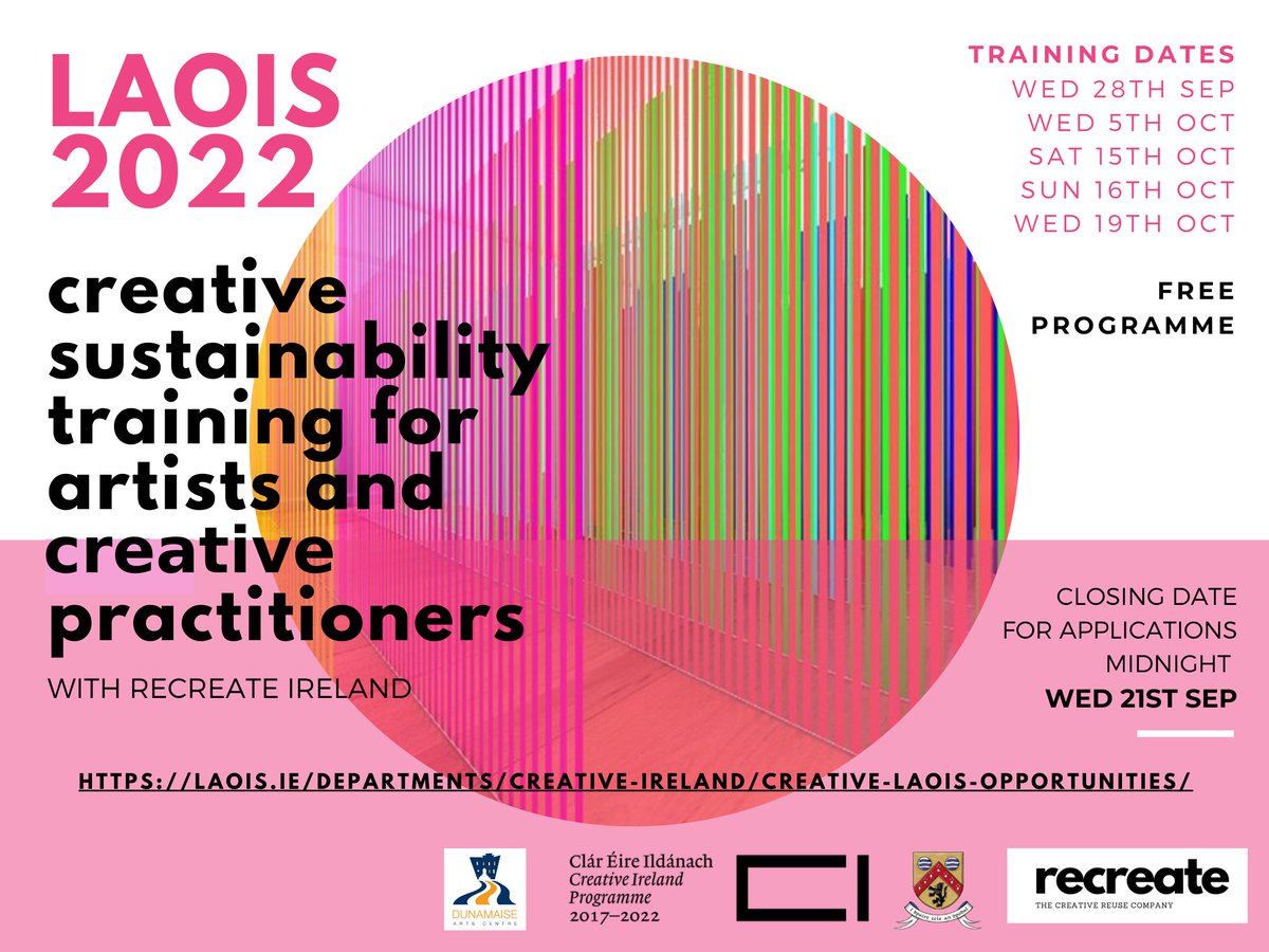 New deadline for applications: Wed 21 Sept. All info at laois.ie/departments/cr…