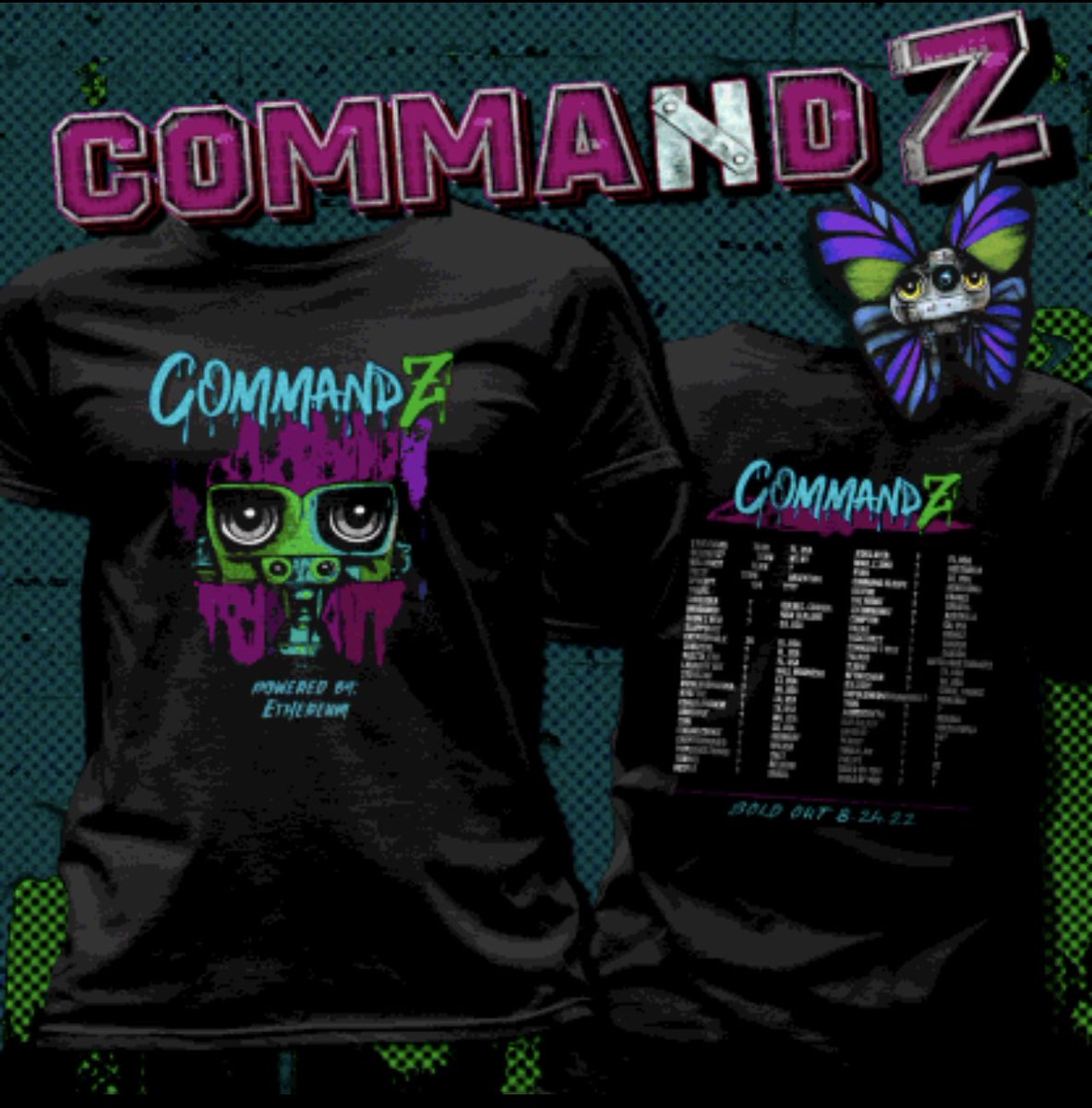 crackatato's tweet photo. @CommandZ_eth @E11eEvans #NFTGiveaways #NFTCommunity after only 3 weeks of minting out cherished holders are being given some unbelievable nft drops, unique 1:1 nfts, and now this!  1980s rock style tees with top holder on the back. This is more then a project.This is a movement. https://t.co/yFymQFAWdt