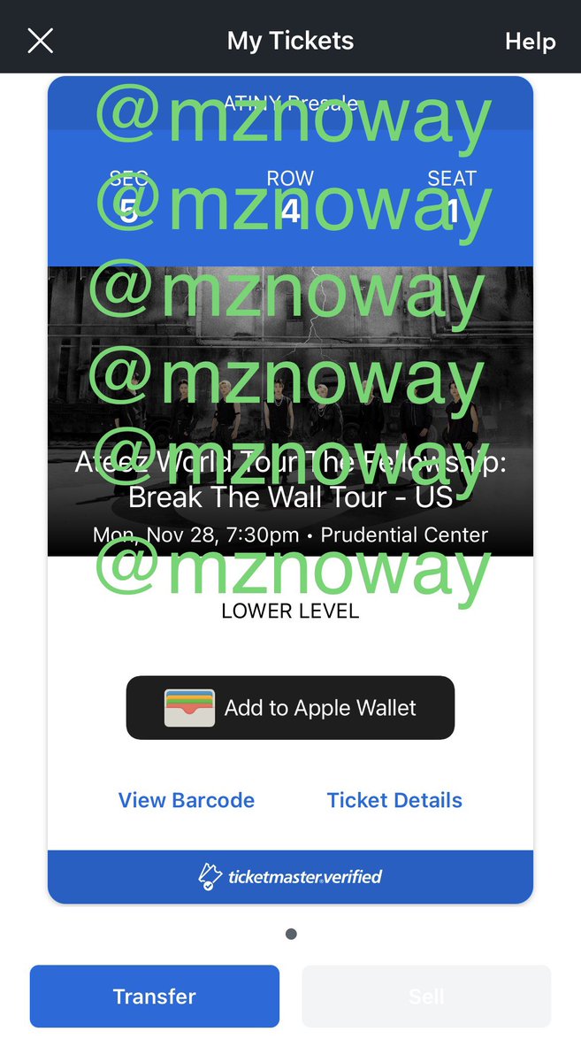 MzNoWay's tweet photo. WTS: 1 Ateez ticket for Mon 11/28 in NJ. Sec 5, Row 4, Seat 1. Transfer via TM. Accept Paypal/Venmo/Cash App.
Please share/RT! #Ateez #Atiny #ATEEZWORLDTOUR2022 #AteezWorldTour #ateezinnewark #BreakTheWallTour #Retweet #RetweetBot https://t.co/uvxn9OGO8X