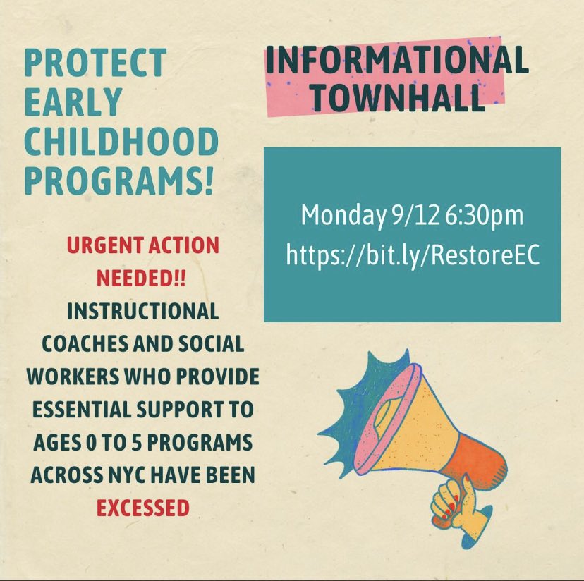 Please join me tonight as I speak with other Early Childhood Educators, Social Workers, and Instructional Coordinators to discuss the horrible loss of our essential support networks due to the gross negligence of #NYCDOE and our own <a href="/UFT/">UFT</a>! We need to protect our ECE programs!!
