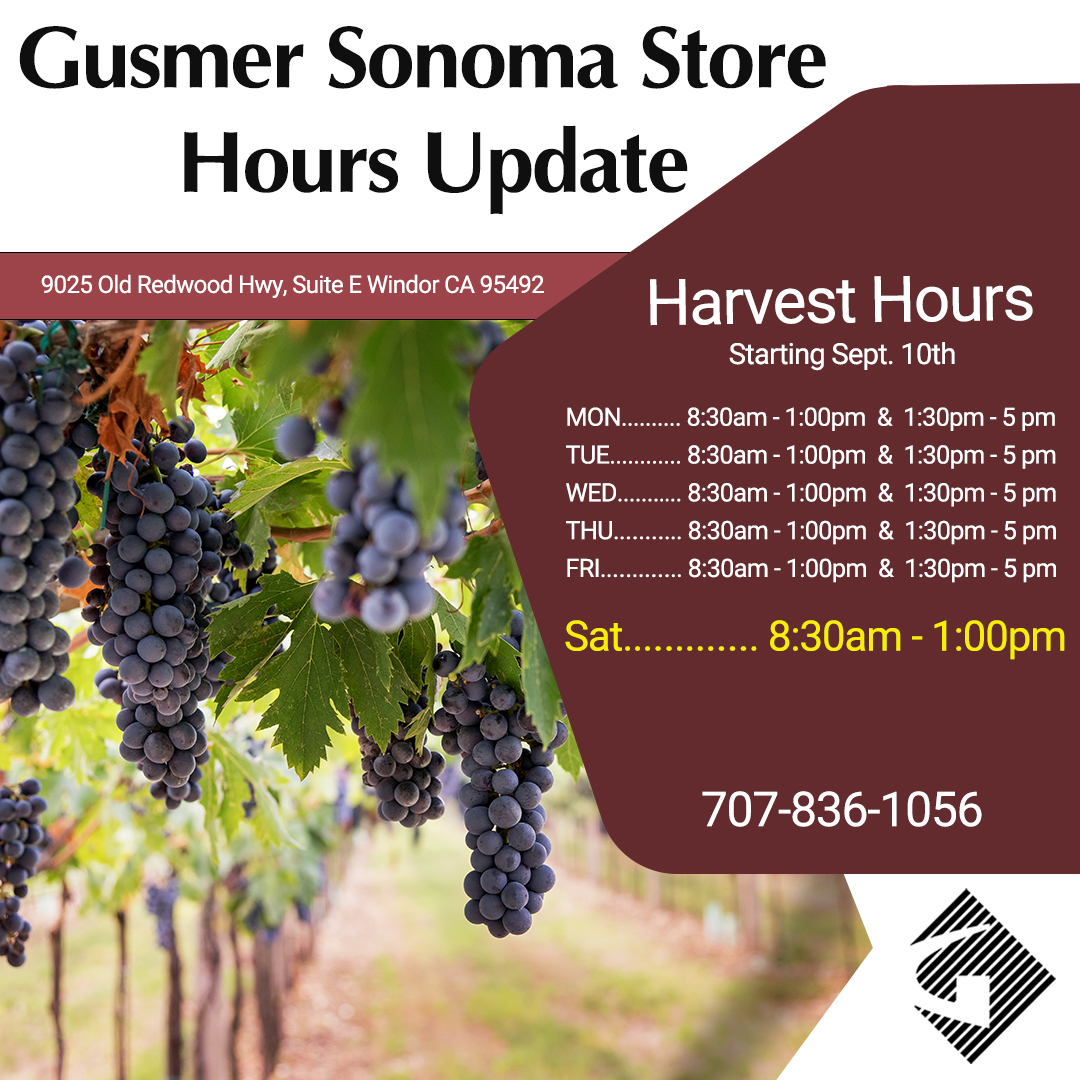 Gusmer Sonoma Store, New Saturday Harvest Hours #Wine #Harvestseason #Harvest #Gusmerwine