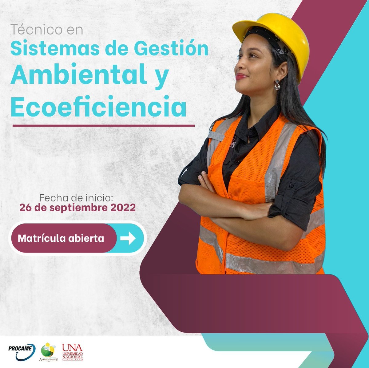 PROCAME_UNA's tweet photo. Matrícula Abierta - Cursos Técnicos 2022-2023

Consulta por nuestras exoneraciones especiales del mes de septiembre

Más información, contáctanos al WhatsApp 8443-2877 o al correo electrónico procame@una.cr

#educación #exoneraciones #capacitaciones #ambiente #metrología #calidad https://t.co/VjT417hU18