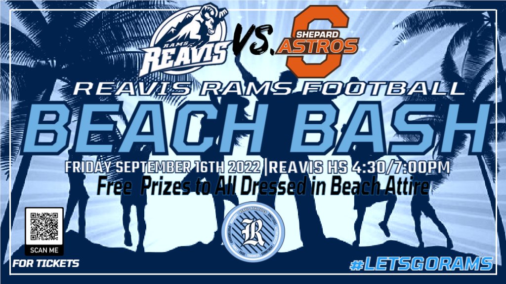 ReavisAthletics's tweet photo. BEACH BASH THIS FRIDAY!

Come dressed in your Hawaiian/Beach Attire!

Student section has been fantastic! #LETSGORAMS https://t.co/OXHatADK0k