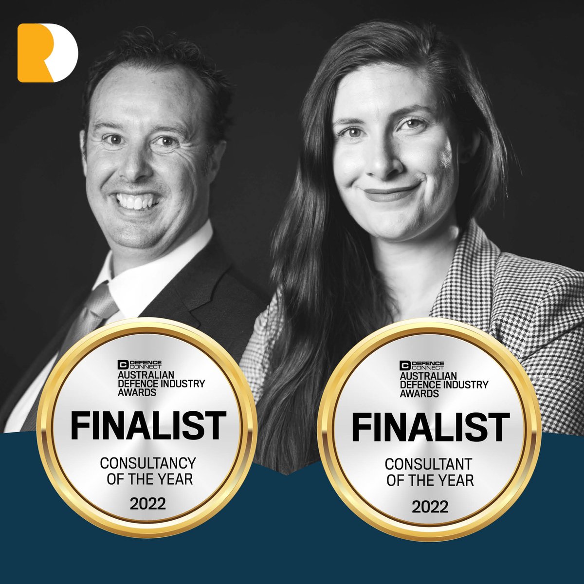 I'm excited to be representing <a href="/RDconsulting_au/">RD Consulting</a> at the upcoming <a href="/DefenceConnect/">Defence Connect</a> Defence Industry Awards on Thursday.

We're up for two awards ✌️

Our unstoppable Amanda Smith has been nominated for 'Consultant of the Year' and RD is a finalist for 'Consultancy of the Year'.