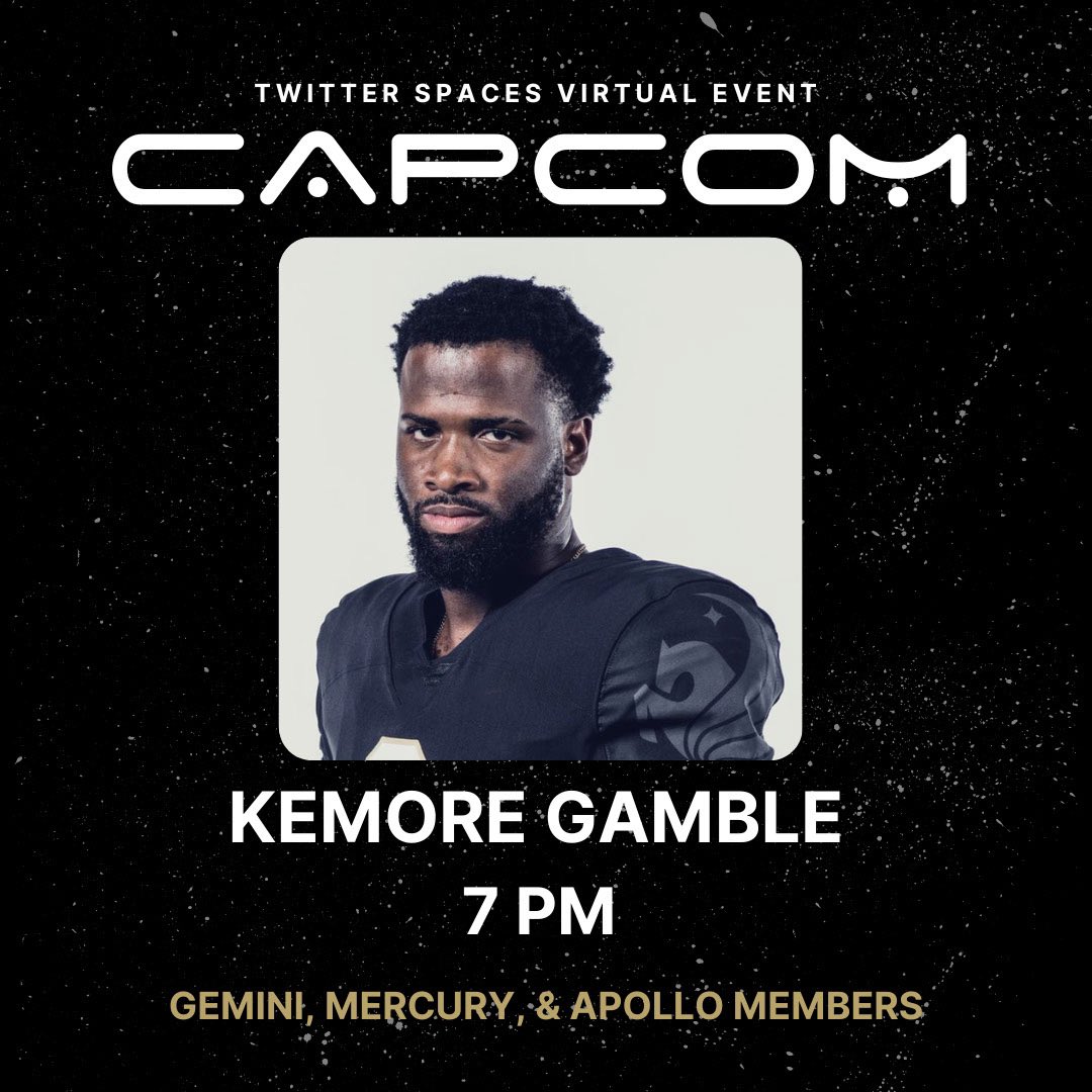 We are so excited to announce that @kemoregamble15 tomorrow night at 7 p.m. for our twitter spaces live event! See you there 🔥🚀
