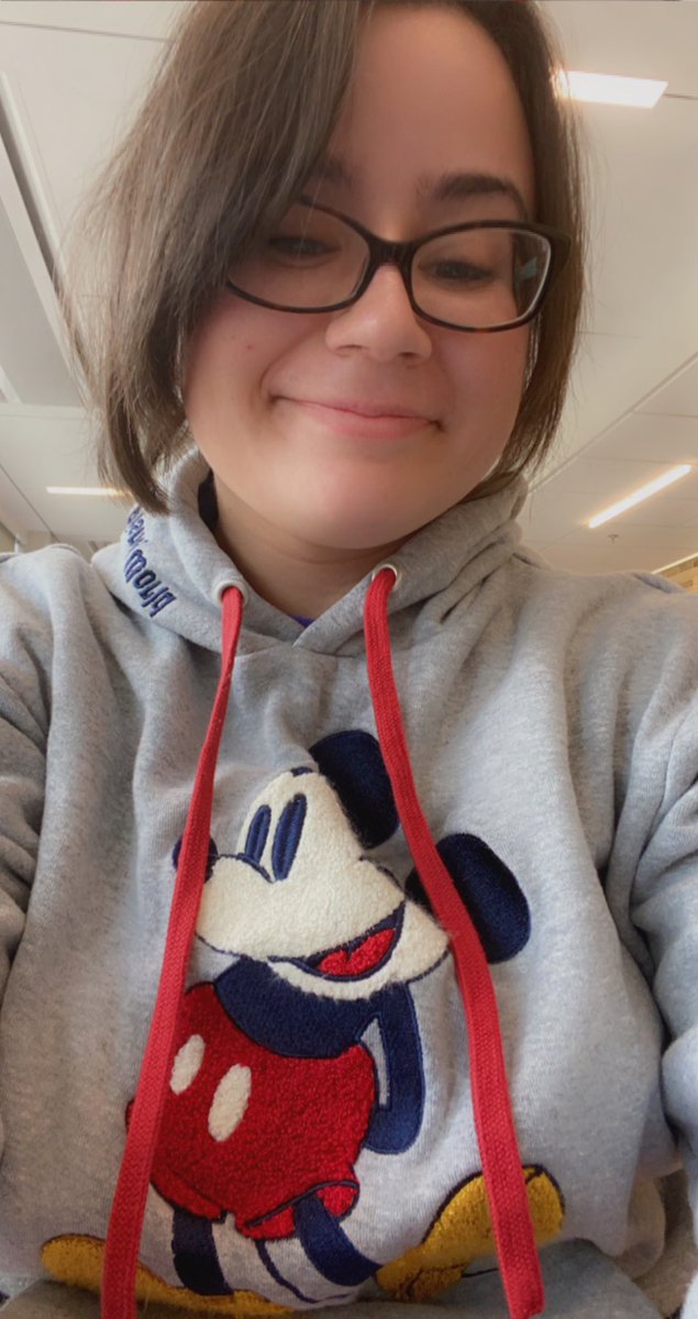 Ambaa74's tweet photo. I can’t believe this!! I have been ACCEPTED into the Disney College Program!! I am beyond excited and cannot wait!! I knew wearing my Mickey hoodie was the right choice today! #DCPOfferDay https://t.co/aWVHpgz0qY