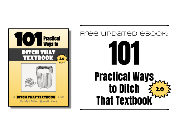 FREE updated ebook: 101 Practical Ways to Ditch That Textbook 2.0

ditchthattextbook.com/free-updated-e…

 #ditchbook #edtech