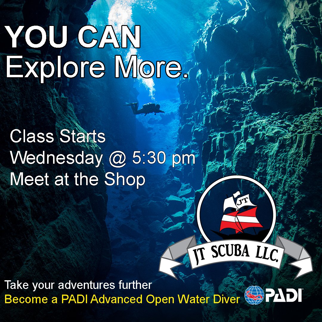 JTScubaLLC's tweet photo. Our Advanced Open Water class starts this Wednesday, September 14th at 5:30 pm. 

This weekend we will be diving Saturday  at 10 am and Sunday at 1 pm

Please come early if you need Air Fills or Rentals. RSVP with John 724-971-2549 https://t.co/tnJVDS3Fu5