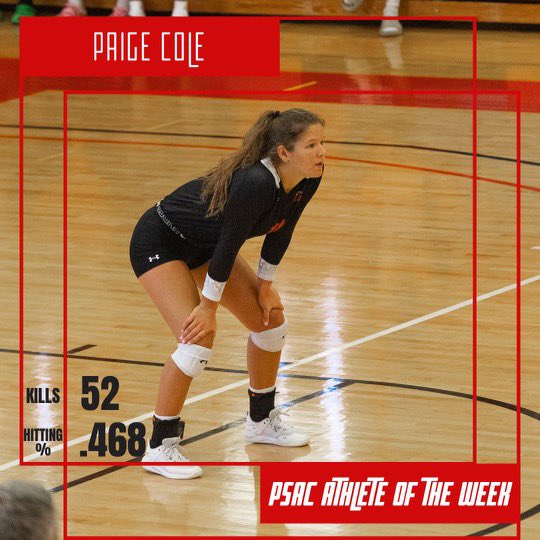 PAIGE COLE IS BACK TO BACK PSAC ATHLETE OF THE WEEK🦅

Paige ended the weekend with 52 kills and 30 digs, hitting .468 on the weekend. Cole had a career high 27 kills in the win over Point Park.

#RollGriffs #DontRingTheBell
