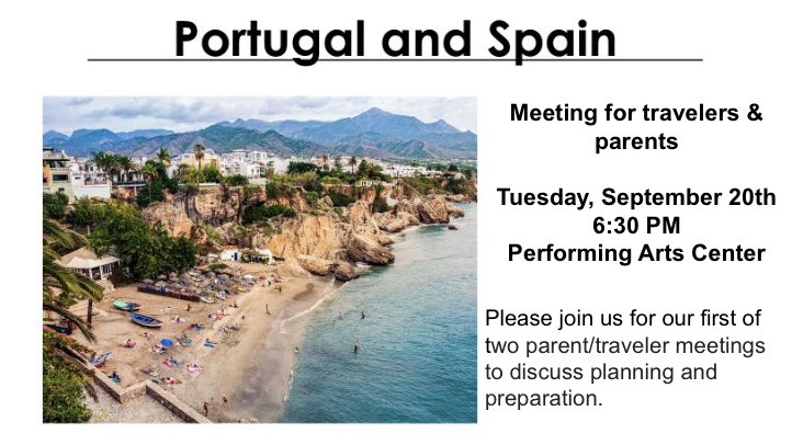 🚨 Just a friendly reminder for next week’s meeting! 🇪🇸 🇵🇹 ✈️  
Let’s get excited!!!! #DondeEstaLaBiblioteca
<a href="/whrsd_history/">WH History</a> <a href="/WHHS_MrChismar/">Mr Chismar</a> <a href="/MsReaganWHRSD/">Ms. Reagan</a>