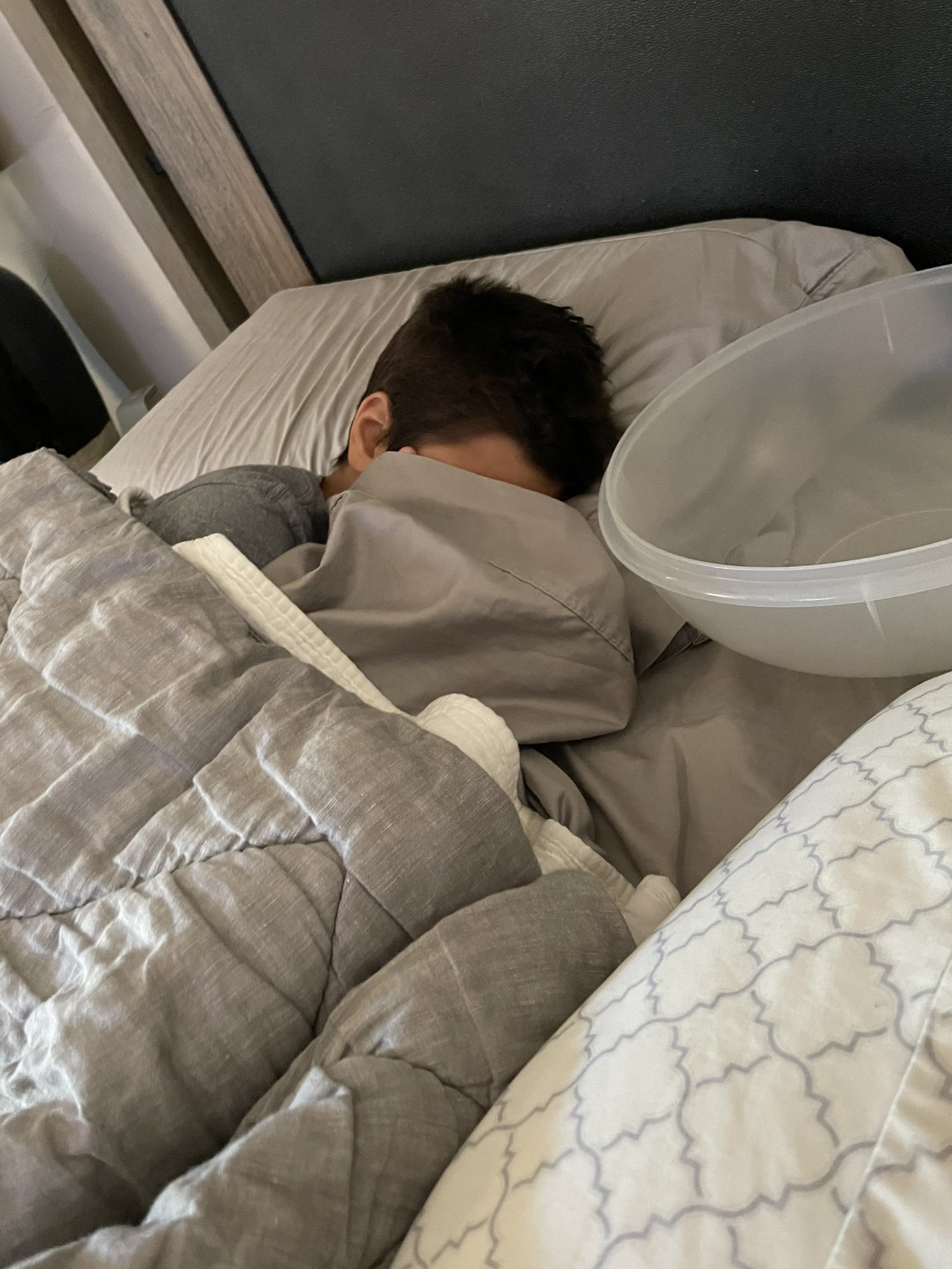 bootang shan on Twitter "He’s puked twice so now I’m sleeping with a