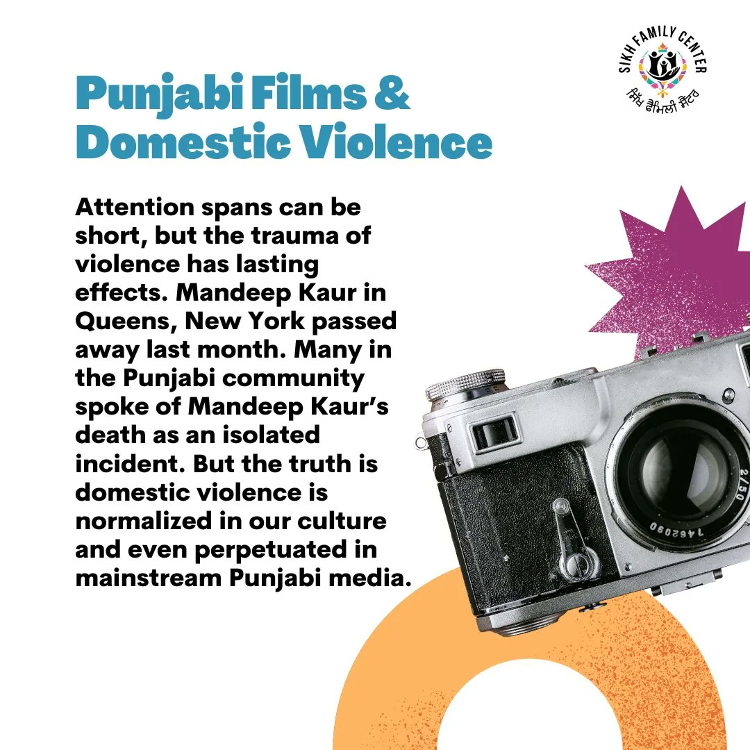 SikhFamilyCtr's tweet photo. Whether or not we like to admit it, media is a lens through which we view and shape the community and culture around us. In Punjabi films, how often do you see domestic violence abuse normalized and mainstreamed? https://t.co/hy7wPFkjId