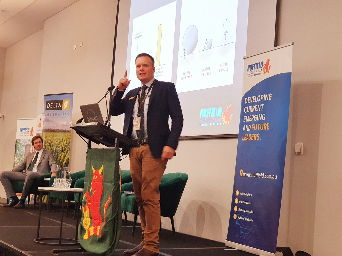 QSP73Z's tweet photo. The very animated @JarrodAmery from NSW sharing his learnings from his @nuffieldaust scholarship "What it takes to build and maintain a  successful farm business". #agriculture #farming  Good job 👏🏽👏🏽 https://t.co/qixUyrstzj