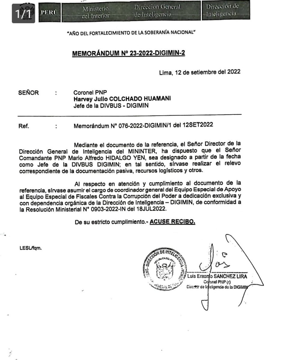 rubenvargasces's tweet photo. 🚨 alerta 🚨

Pedro Castillo dio la orden para sacar al Crnel Colchado de la Dirección de Búsqueda. En los hechos está liquidando al Equipo Especial de la PNP. Vamos a normalizar esta flagrante e impune intromisión ? https://t.co/uS3DcFqEoe