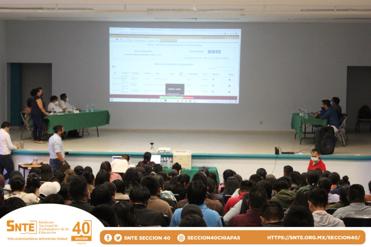 SECC40CHIAPAS's tweet photo. #Sección40 ✔️asiste al evento de "Asignación de plazas vacantes definitivas y temporales" 📜de los procesos de admisión y promoción a funciones directivas o de supervisión en educación básica, Ciclo Escolar 2022-2023,📚 por la Secretaría de Educación del Estado de Chiapas. https://t.co/XpvP6scRXT