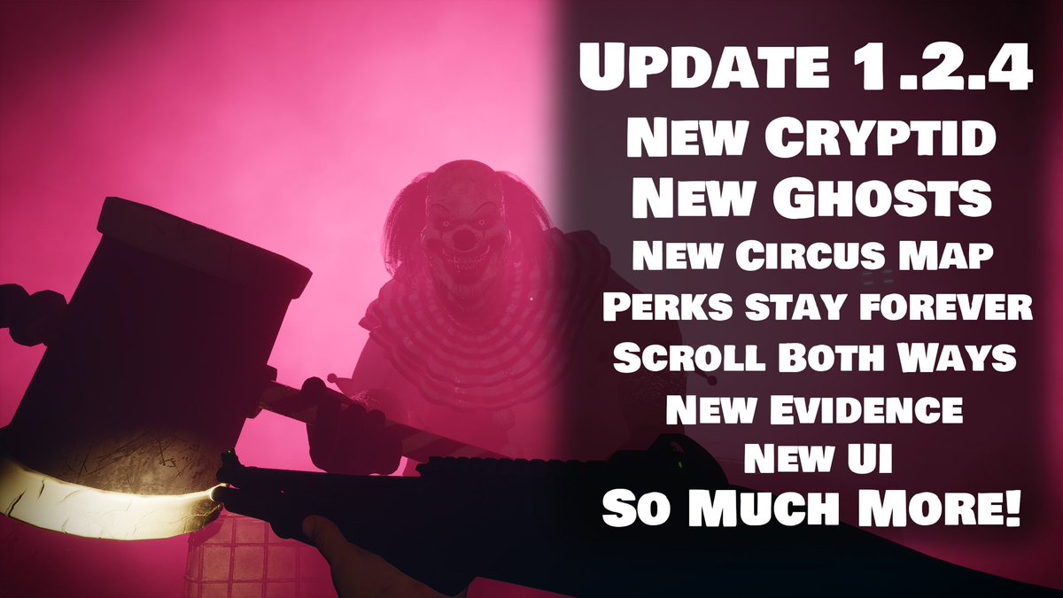 SomniGame's tweet photo. SOMNI update v1.2.4 has been released!

-New Evidence Types (Doppelgängers &amp; Shadow People)
-New Cryptid
-New Map
-New Ghosts Types
-Redone UI with added info in personal menu on cryptids and equipment

#indiedev #gamedev #horror #VR #indiegame #indiegamedev #indiegames #gaming https://t.co/06xUsJpUnY