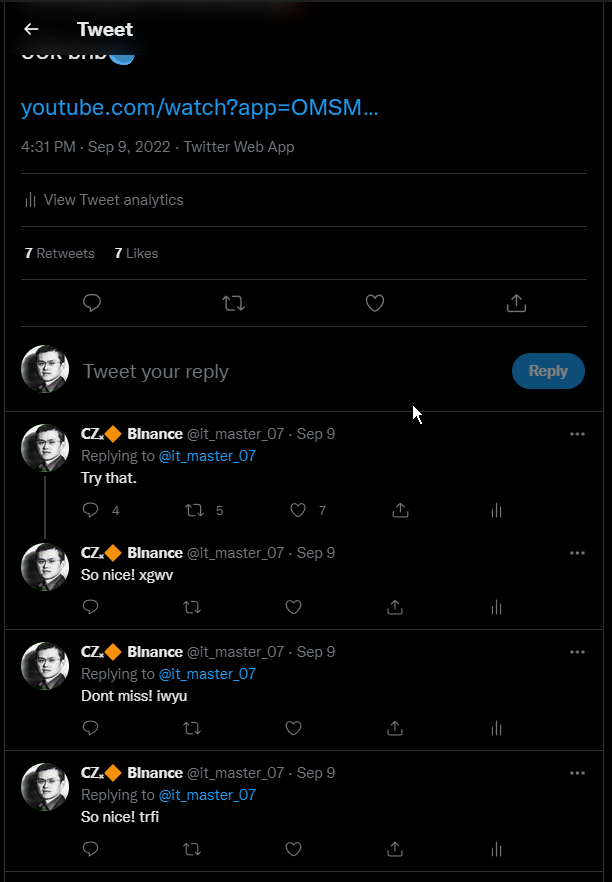 it_master_07's tweet photo. Ok... Who's the jerk that decided to hack my account and trash it with crypto junk? Whoever that is, you can put whatever scam you're trying to promote in the trash.

The same goes for whoever hacked that GTA : SA account in Youtube.

Just, screw NFTs in general. https://t.co/KCu4t38FqX