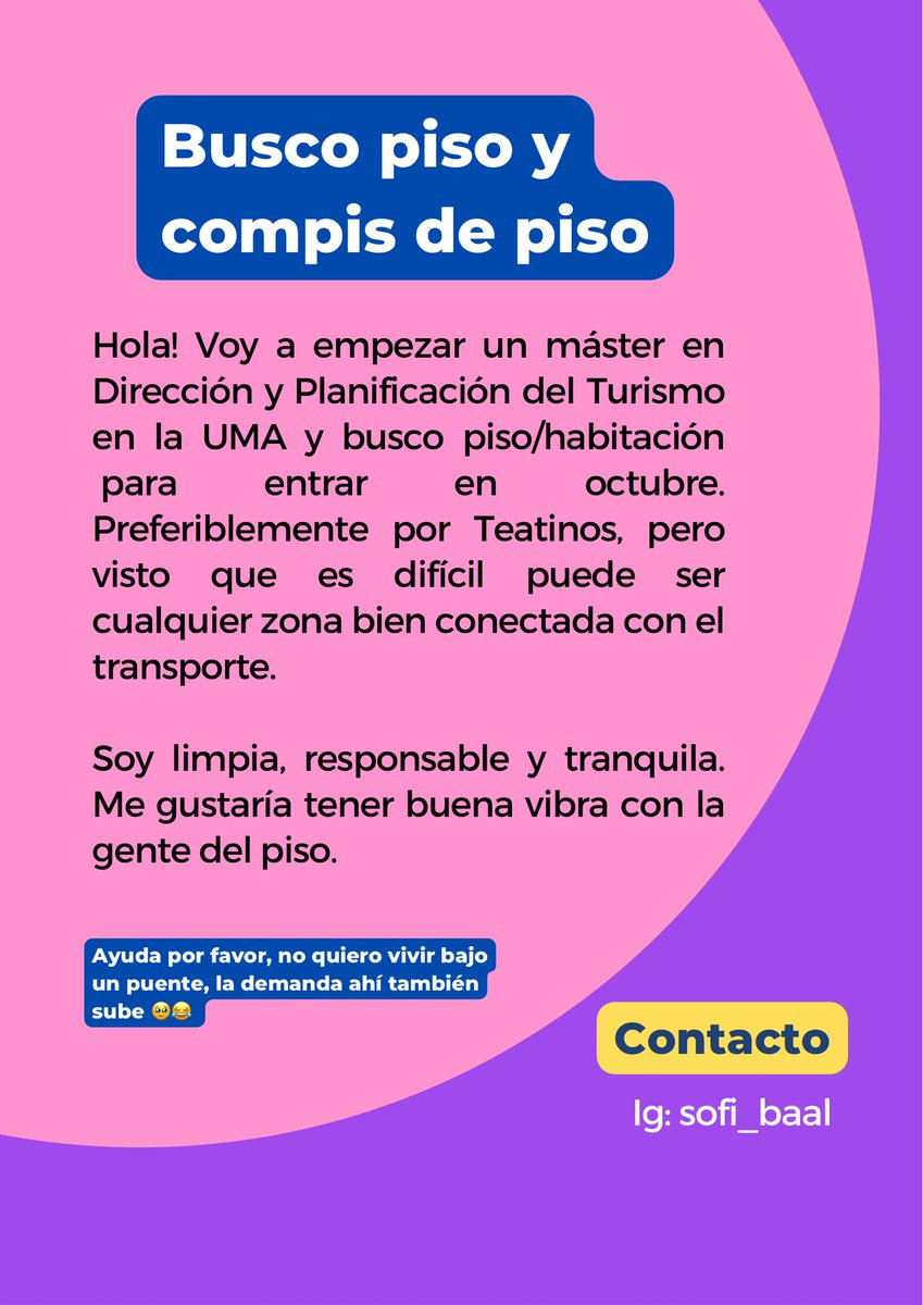SofiBaal's tweet photo. #pisosMalaga #cotilleosUMA #estudiantesmalaga #masteruma https://t.co/PKhYOlQvVZ