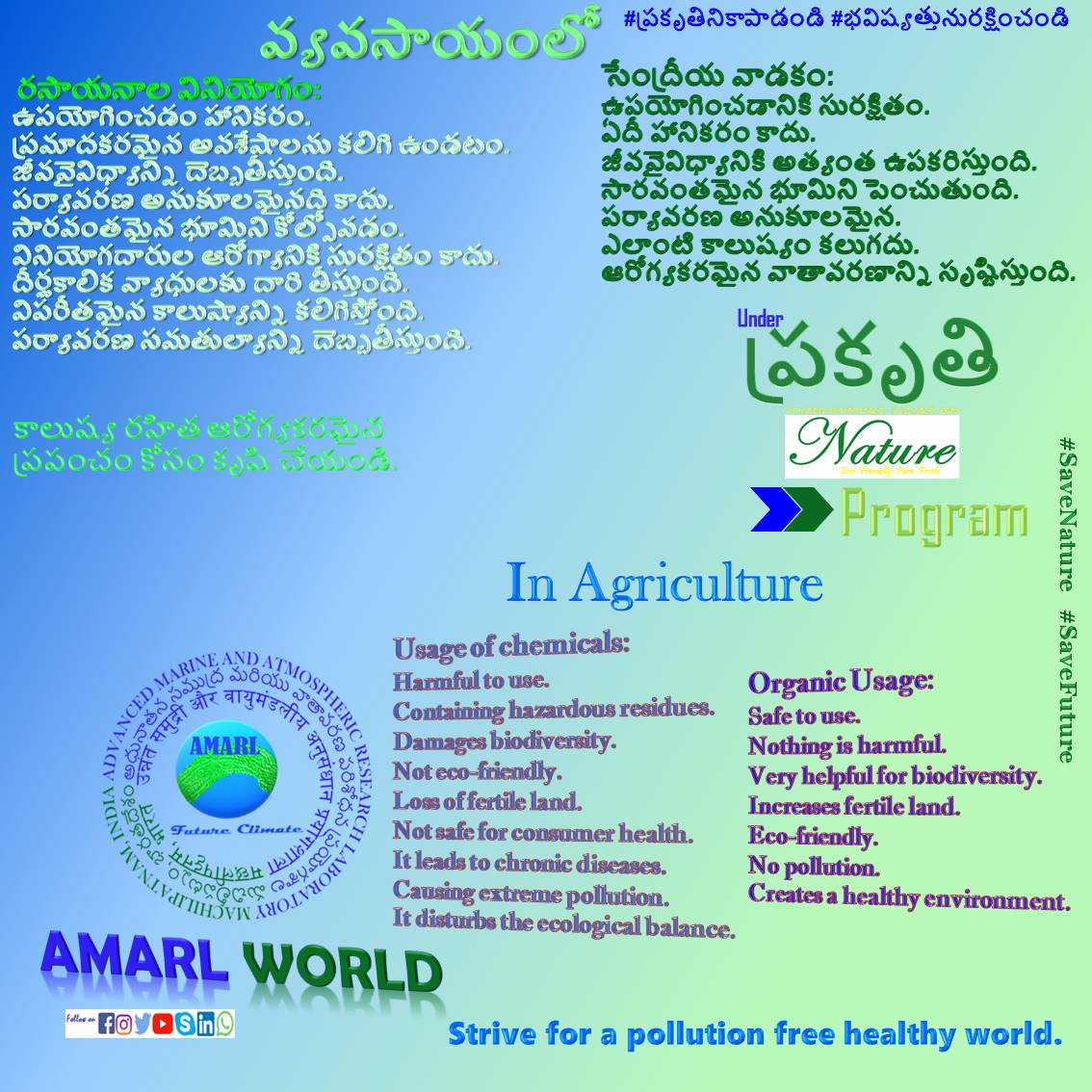 AMARAGENCYIN's tweet photo. #AMARLWORLD #Food #PrakrutiProgram #Health #Life #Environment #Atmosphere #Ocean #Water #Land #Agriculture #Chemical #Pollution #ChemicalResidues #NatureFarming #Nature #Organic #Secure #Future #PrakrutiProgram #EcoFriendly #PrakrutiProgram #Climate #ClimateChange #Biodiversity https://t.co/gyAJ1AD5yW