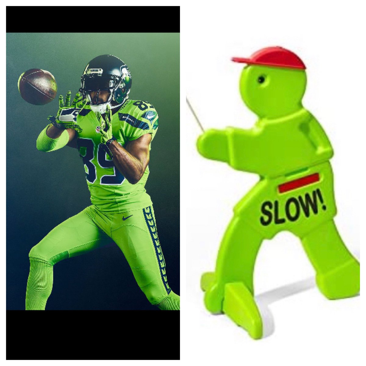 brindge's tweet photo. Surely I’m not the only one thinking this. #seahawks #footballuniforms #safetygreenisnotforuniforms https://t.co/KeBYitWthv