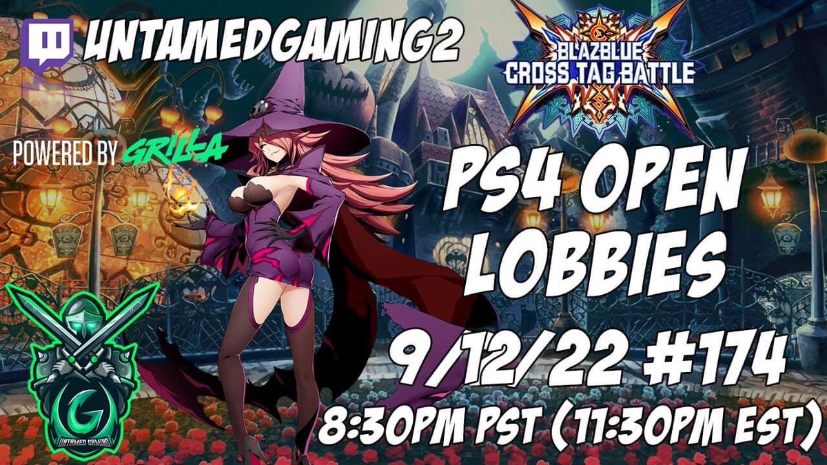 UntamedGaming2's tweet photo. Tonight! We here at Untamed Gaming will be hosting the BlazBlue Cross Tag Battle PS4 Open Lobbies #174 9/12/22 (USA/Canada) 8:30pm PST (11:30pm EST) at https://t.co/2afFNEuqdq

Sponsored &amp; Powered By: Grilla 

#BBTAG #UG #Grilla https://t.co/tdYWhyeXDa