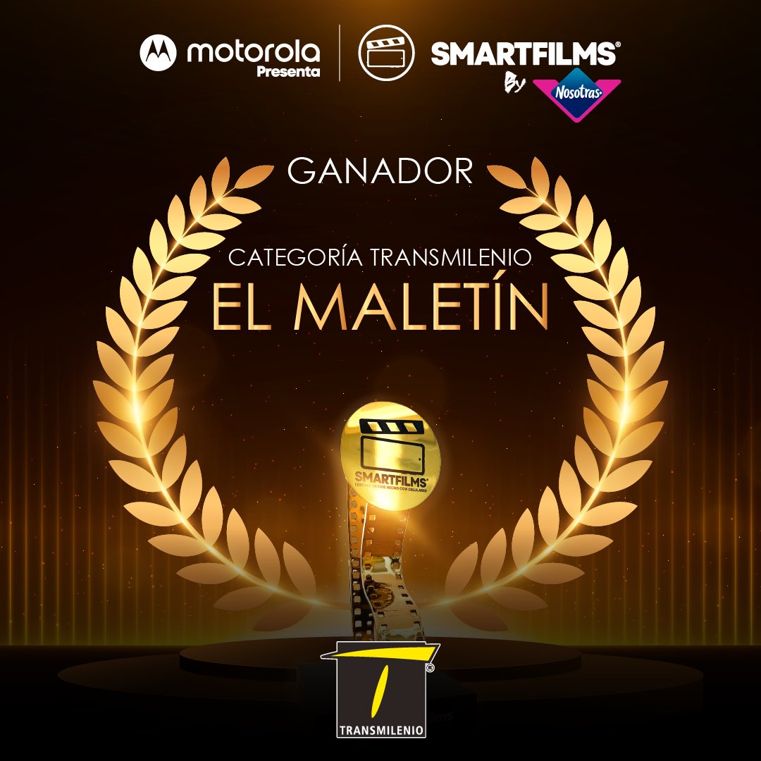 smartfilmsco's tweet image. #SMARTFILMS2022
#GalaDePremiación 

🏆 El ganador de la categoría TRANSVERSAL @transmilenio es EL MALETÍN