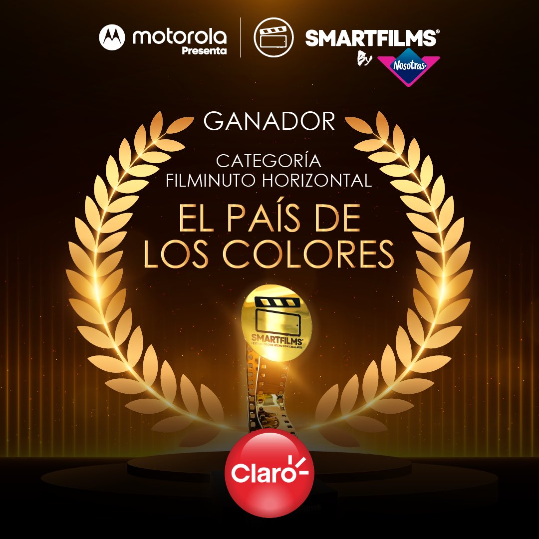 smartfilmsco's tweet image. #SMARTFILMS2022
#GalaDePremiación 

🏆 El ganador de la categoría FILMINUTO HORIZONTAL @clarocolombia es EL PAIS DE LOS COLORES