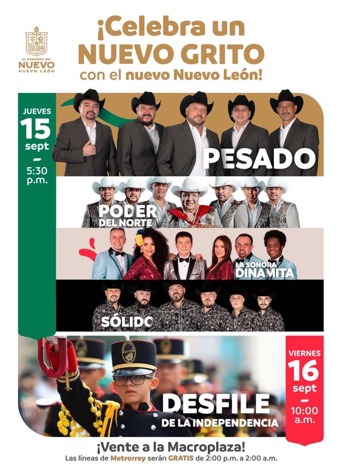 Vuelve el Grito de Independencia presencial a Monterrey, con gran