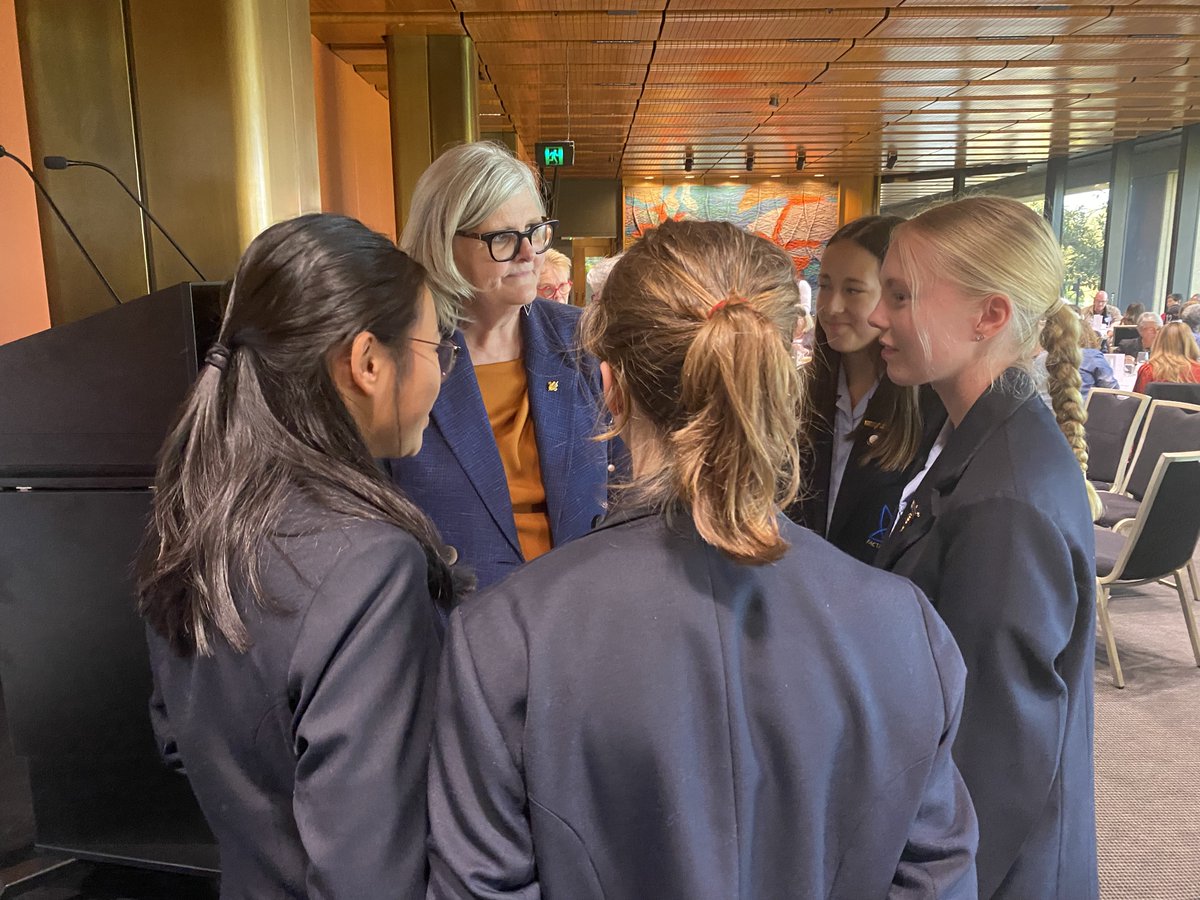 WomensLibraryAu's tweet photo. Fabulous to have @sammostyn address our 2022 Annual Luncheon yesterday where she spent time talking with our student guests. 
The changes we need to make are for you, she said. This is why we do the work, to build a world that is equal and fair, and that work is not done yet. https://t.co/KtvUSvuyud