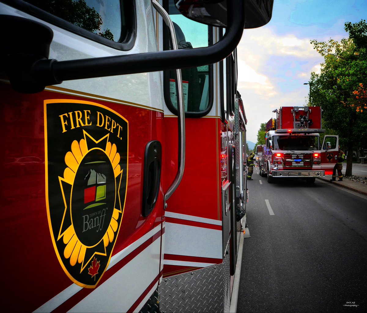 AND THUS ENDS OUR SHIFT!
This morning Banff Fire Department helped Banff EMS on a serious medical call. This PM we stood by as they extinguished a fire in a structure…and I got to do an assessment on a dog that was rescued. The little chap was just fine!  #MutualAid #Partnership
