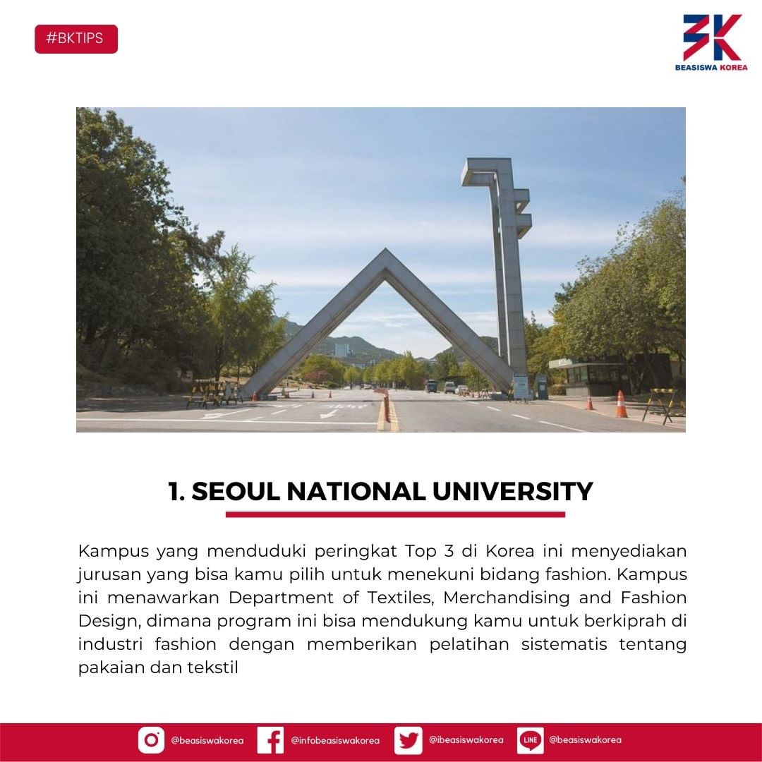 ibeasiswakorea's tweet photo. Hai, Sahabat Beasiswa Korea

Berminat kuliah fashion di Korea ??
Nih rekomendasi kampusnya !!

#BKTIPS https://t.co/O5V2a1xFM8