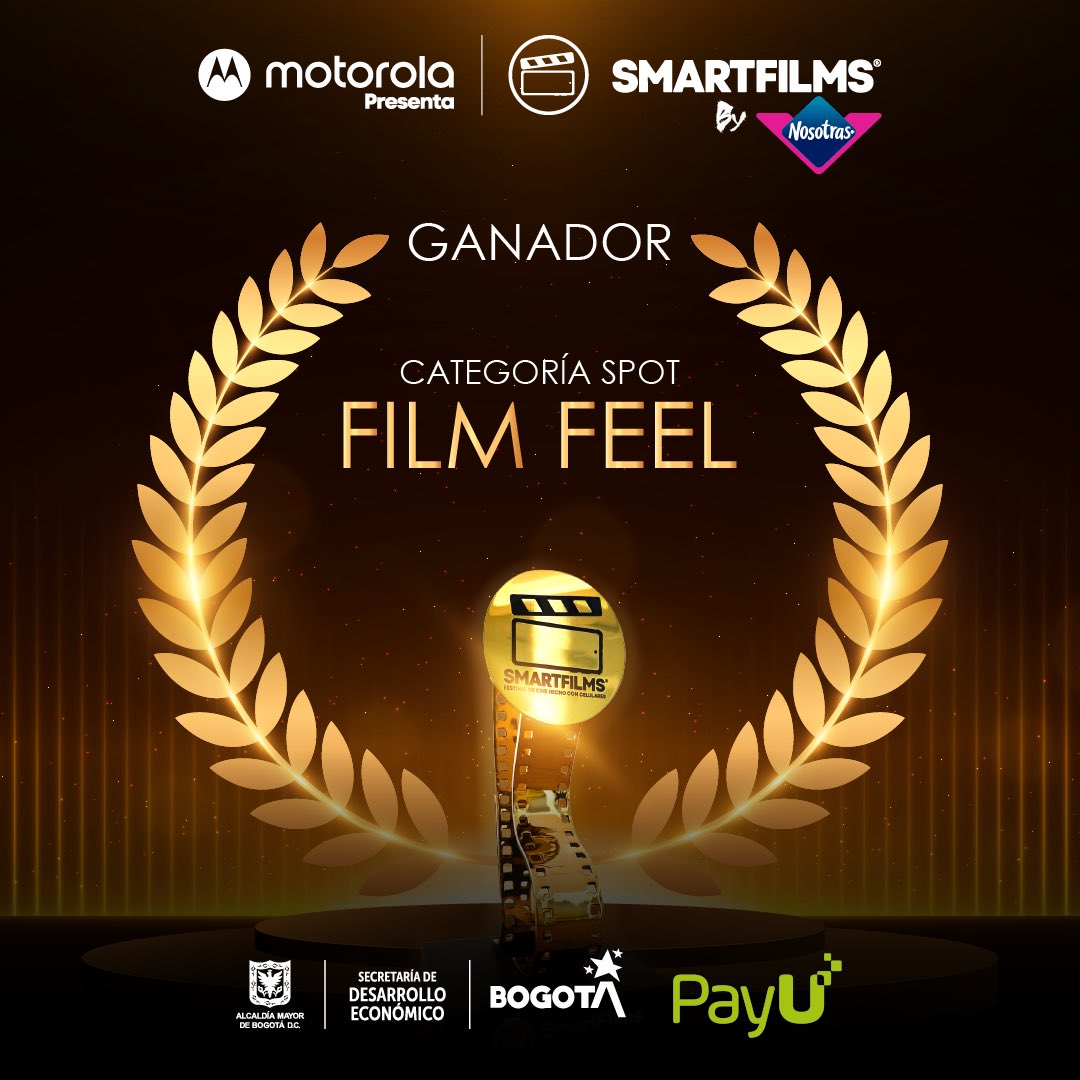 smartfilmsco's tweet image. #SMARTFILMS2022
#GalaDePremiación 

🏆 El ganador de la categoría SPOT @desarrollobta @PayULatam es FILM FEEL